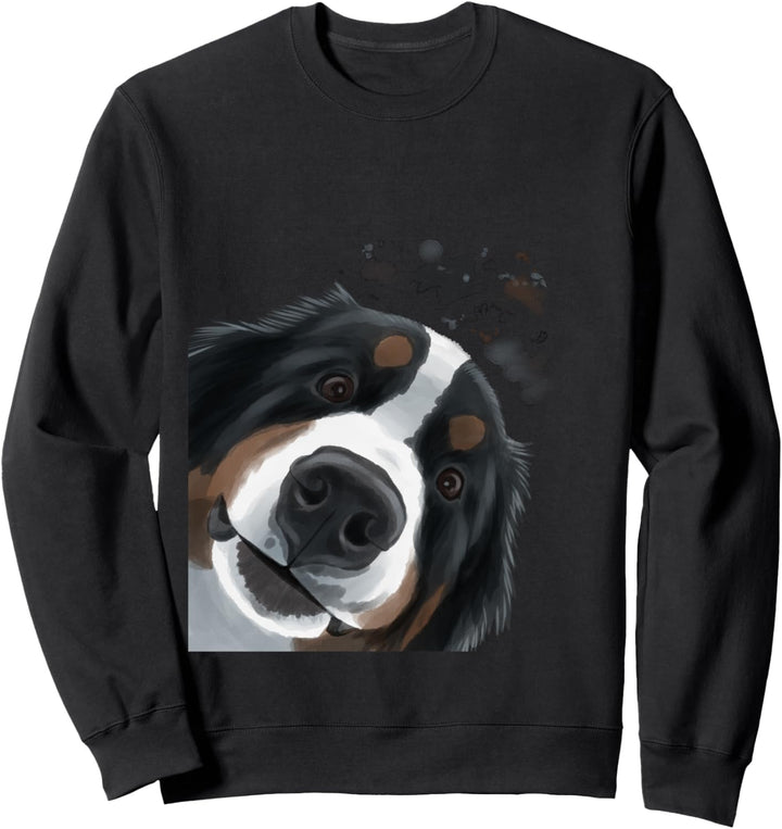 Lustiges Neugieriger Berner Sennenhund Sweatshirt