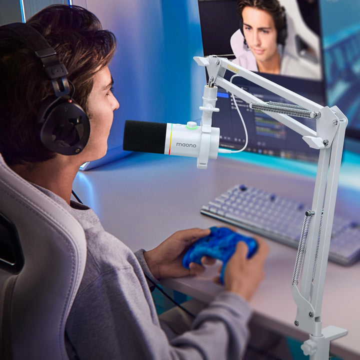Maono Mikrofon arm, Verstellbarer Mikrofonständer für Podcast, Gaming, Streaming & Aufnahmen – inkl.