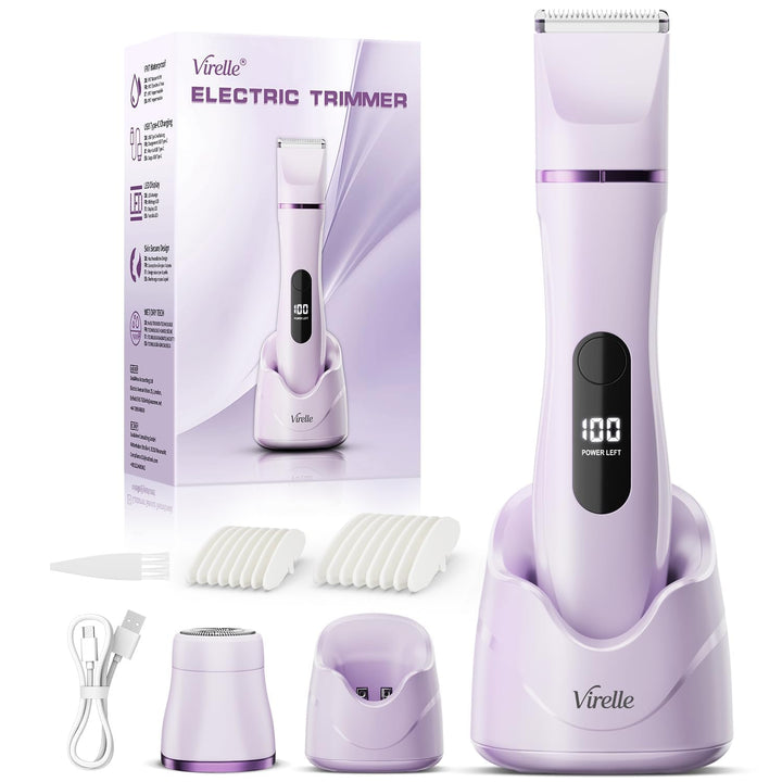 Intimrasierer für Frauen, Rasierer Damen Intimbereich Sanft, 2 in 1 Elektrischer Damenrasierer, Biki