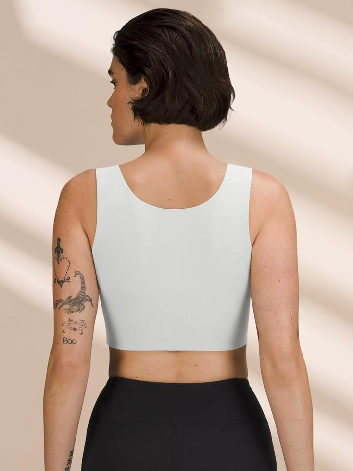 Brust Binder für Transgender FTM Trans Binder Atmungsaktive Nahtlos Schwimm Binder Bra Weiss 3XL, We