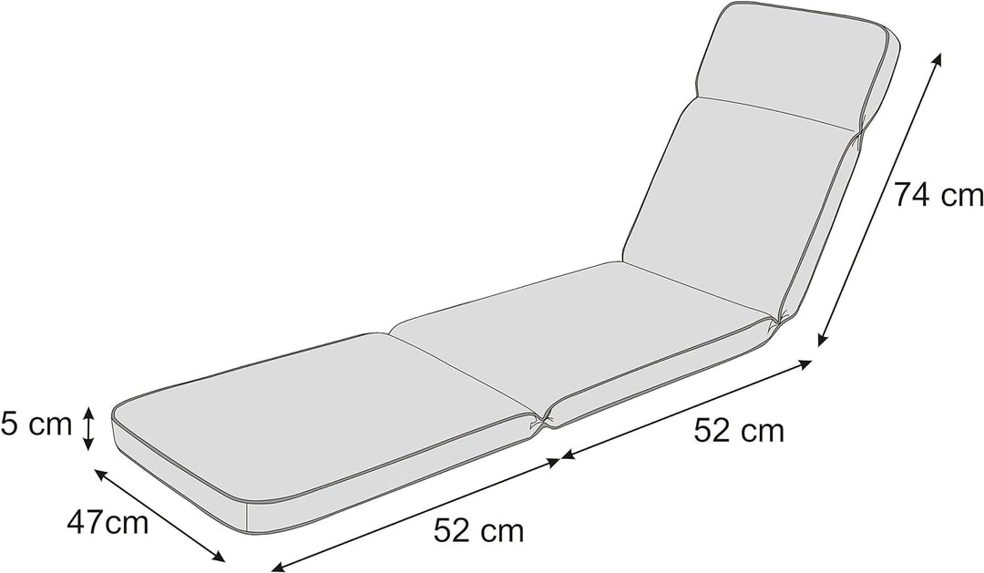 HOBBYGARDEN Auflagen für Strandkörbe, Polsterauflage für Sonnenliege, Kissen für Liegestuhl, Gartenl