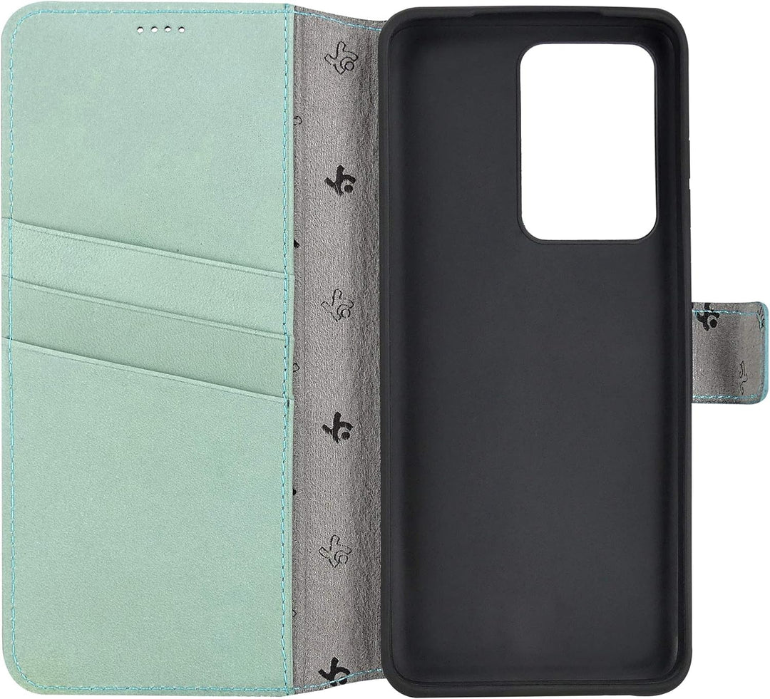 Suncase Book-Style Hülle kompatibel mit Samsung Galaxy S20 Ultra Leder Tasche (Slim-Fit) Lederhülle