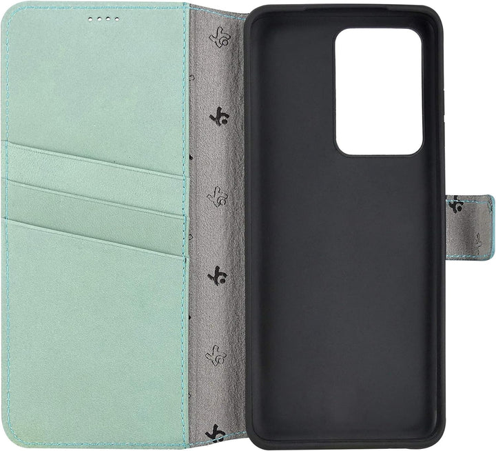Suncase Book-Style Hülle kompatibel mit Samsung Galaxy S20 Ultra Leder Tasche (Slim-Fit) Lederhülle