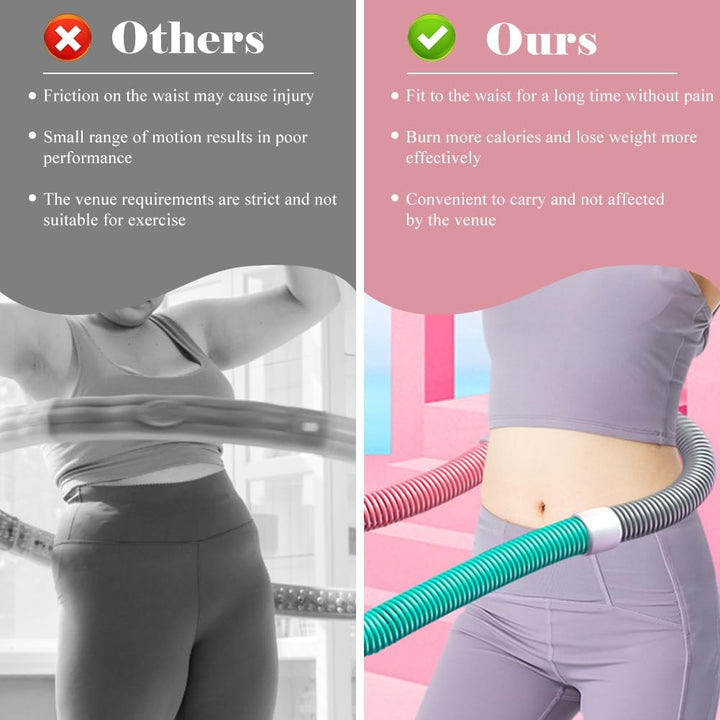 Weicher Hula Hoop gewichtet für Erwachsene, Faltbarer Fitness Hulahoop zum Abnehmen, weiche Spring H