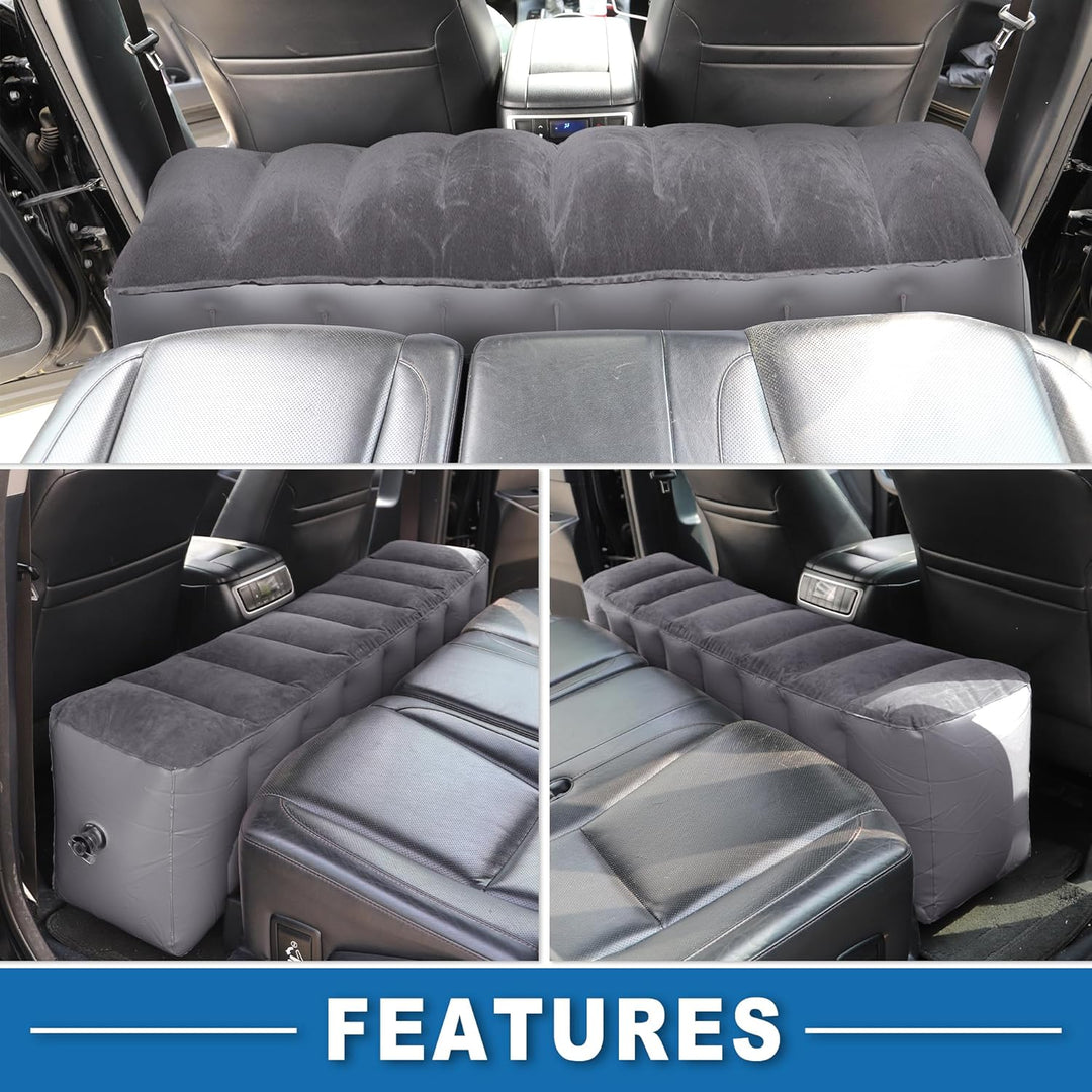 A ABSOPRO Auto-Matratze Schlafmatte für den Rücksitz Luftbett zum Schlafen Schwarz Grau