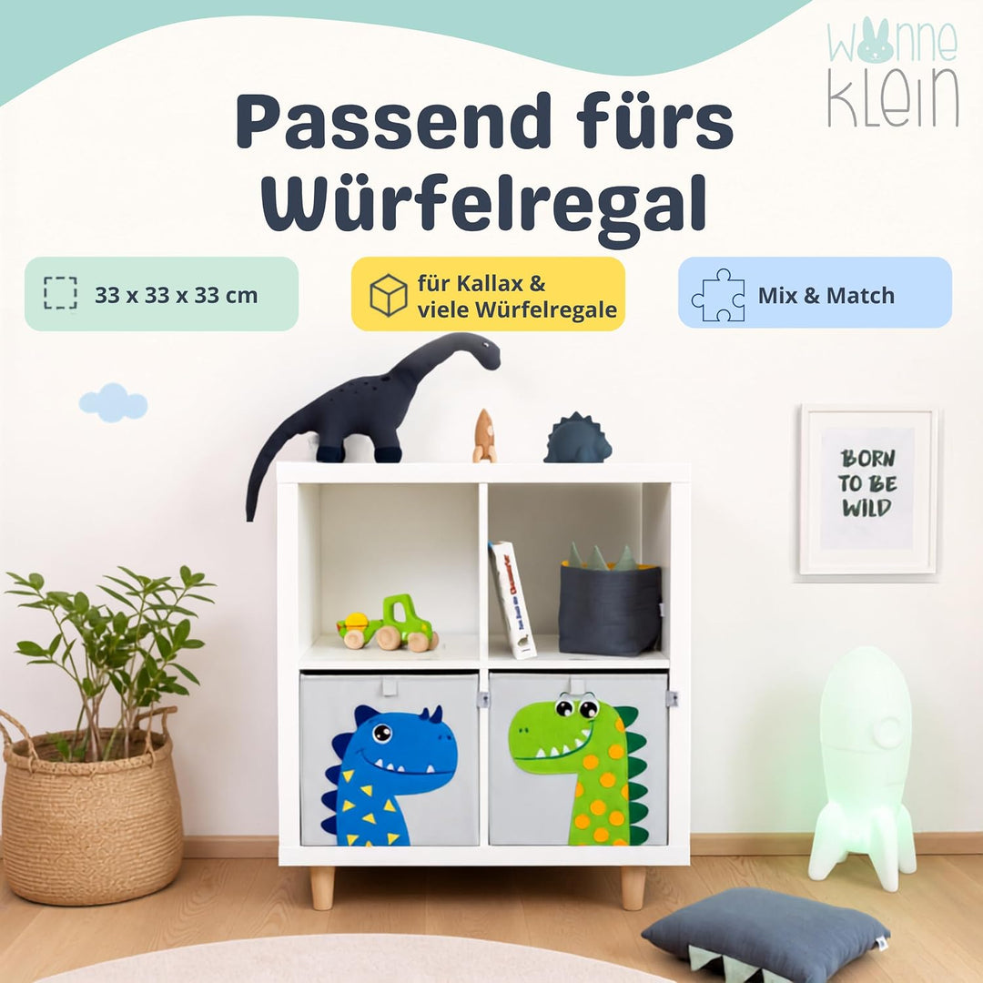 wonneklein Aufbewahrungsbox Kinder für Kallax Regal I Einsatz Kinderregal I Faltbox 33x33x33 Kinderz