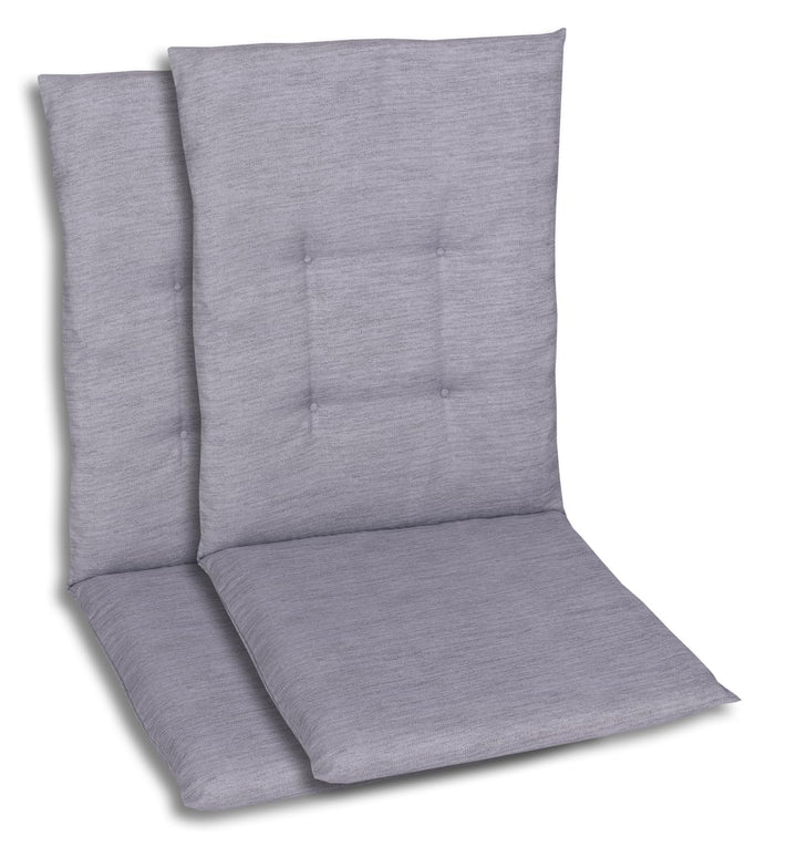 Bequeme und attraktive Polsterauflagen für Mittellehner-Gartenstühle (2er-Set, Uni grau, Mittellehne