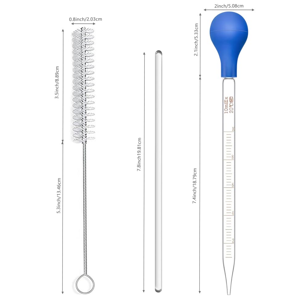 4 Stück 10ml Glass Skala Graduated Tropfer Droppers Tropfenzähler Lab Pipettes Dropper Liquid Pipett