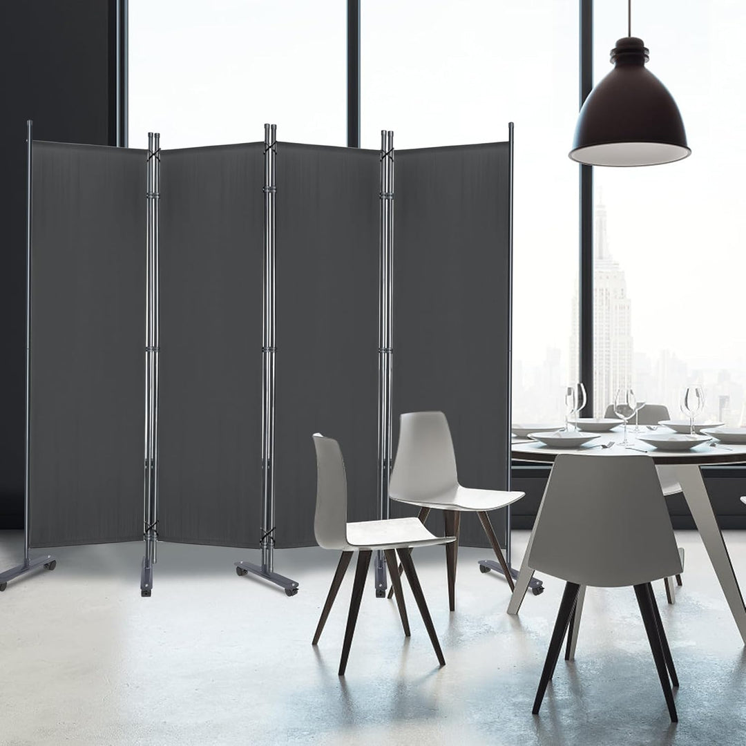 JOIEYOU Paravent Outdoor Sichtschutz Trennwand 4 Teilig 225x180cm Raumtrenner mit Flache Füsse Anti-