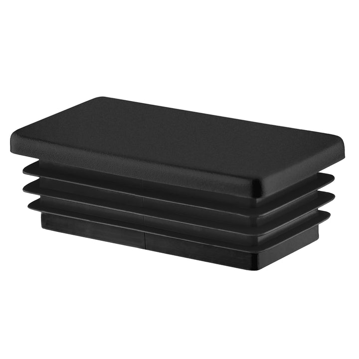 EMFA Lamellenstopfen für Rechteckrohre 100x20 mm Schwarz 10 Stück Rechteckstopfen 20x100, 10x2 cm 20