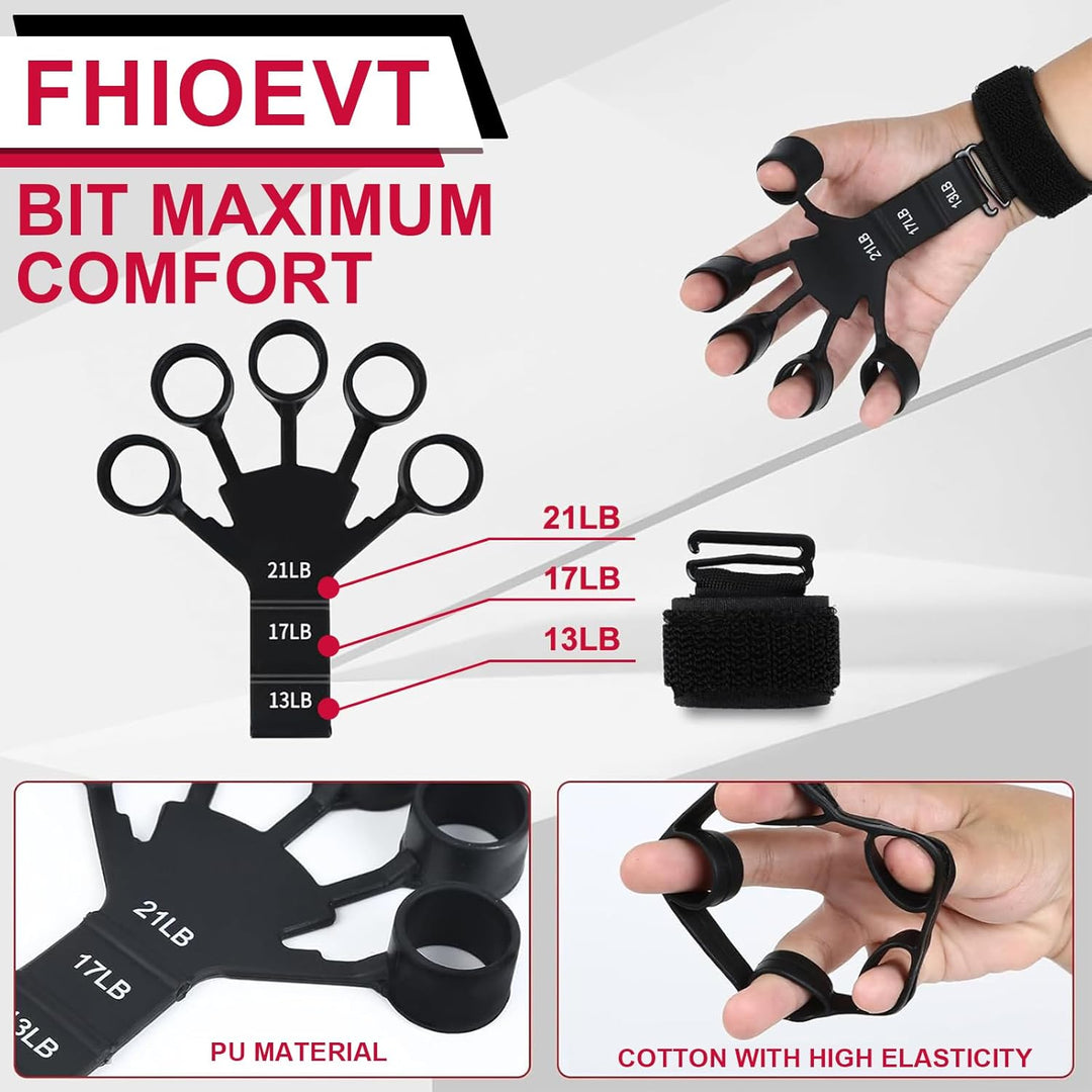 Handtrainer Fingertrainer, (6 Pcs) Verstellbarer Unterarmtrainer Griffkraft Trainer Krafttraining Gr