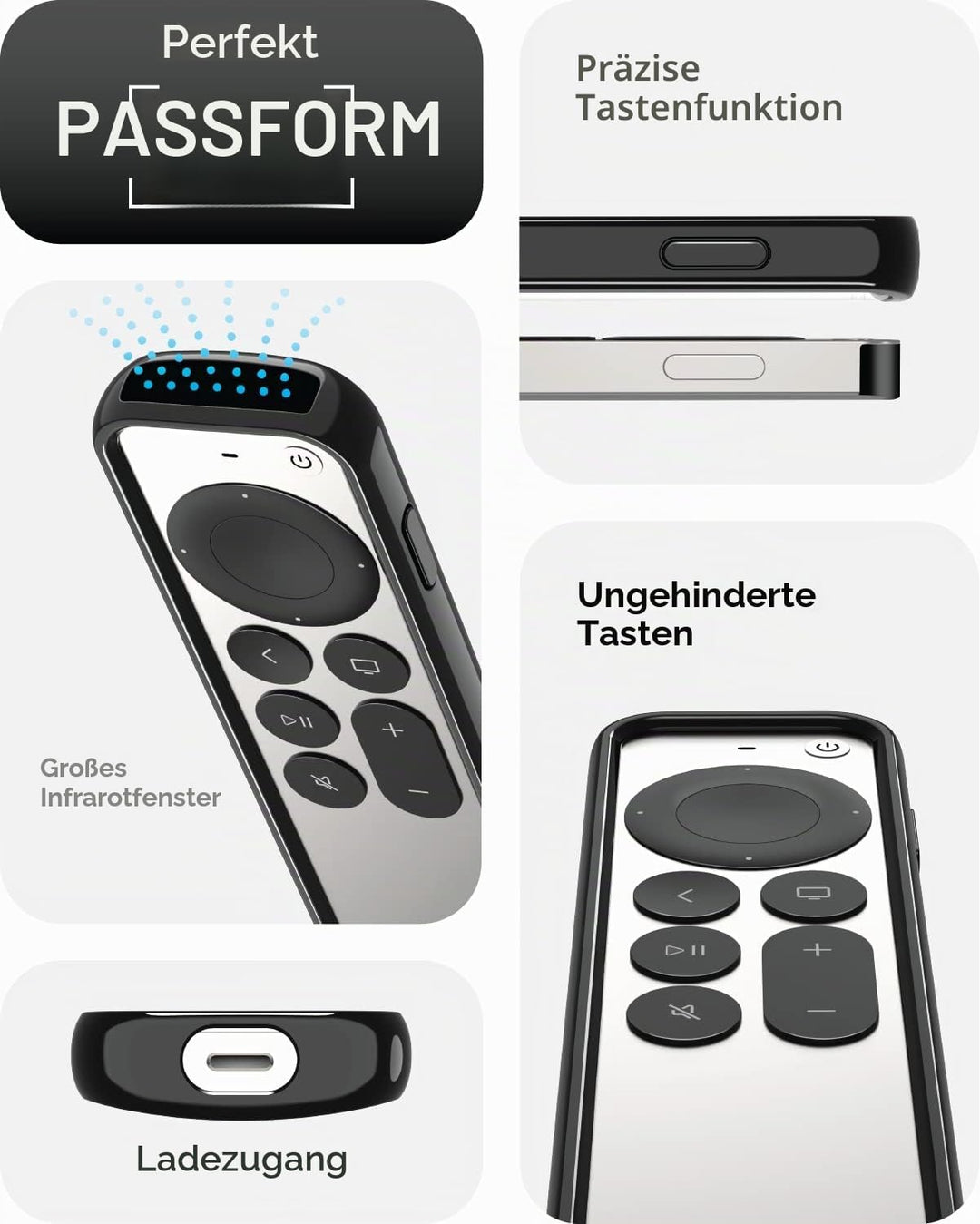 TotalMount Air Rim Case – Schlanke, Hybrid-Schutzhülle mit ultimativem Fallschutz für Apple TV-Fernb