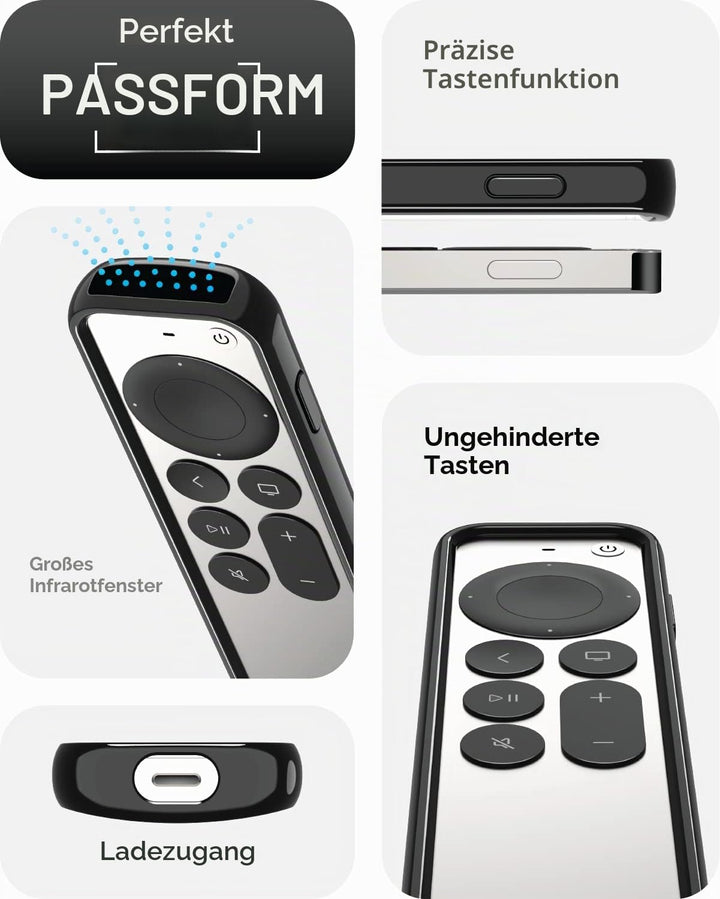 TotalMount Air Rim Case – Schlanke, Hybrid-Schutzhülle mit ultimativem Fallschutz für Apple TV-Fernb