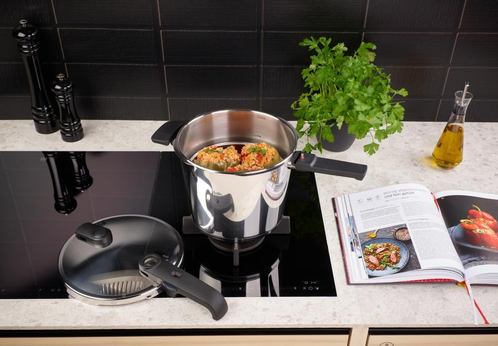 Fissler Vitaquick Edition/Schnellkochtopf (6 L, Ø 22 cm) Edelstahl-Dampfkochtopf, 2-Garstufen, inkl.