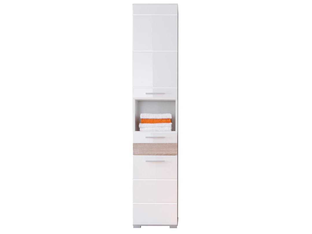 trendteam smart living - Hochschrank Schrank - Badezimmer - Mezzo - Aufbaumass (BxHxT) 37 x 182 x 31