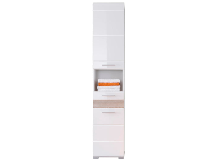 trendteam smart living - Hochschrank Schrank - Badezimmer - Mezzo - Aufbaumass (BxHxT) 37 x 182 x 31