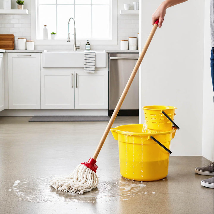 com-four® 3 Mopp Ersatzköpfe aus Baumwolle – Wischmopp Ersatz für Bodenwischer – saugfähige und wasc