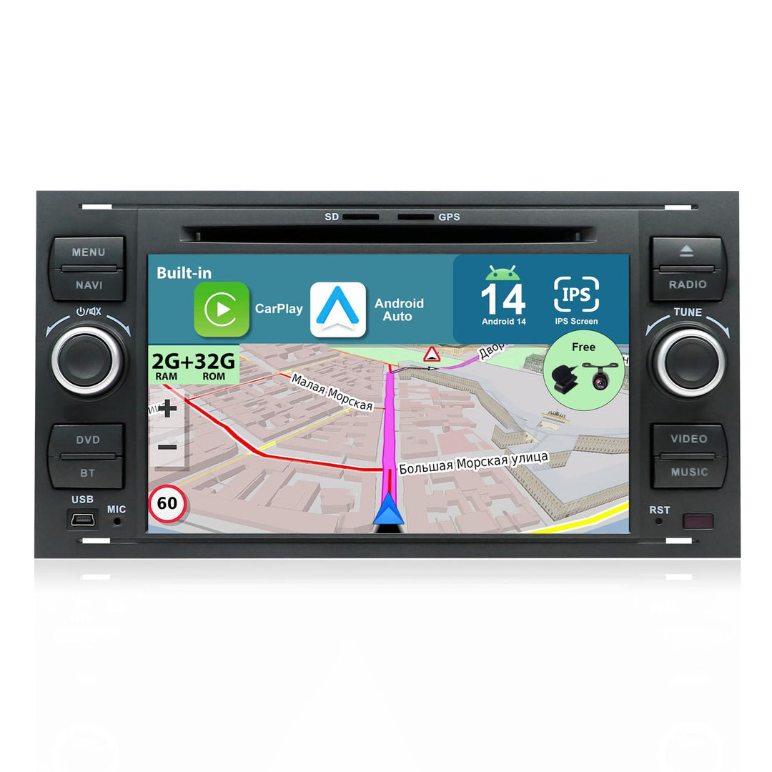 JOYX Android 10 Autoradio Passt für Ford C-Max/Focus/Galaxy/Mondeo - 【2G+32G】- Rückfahrkamera KOSTEN