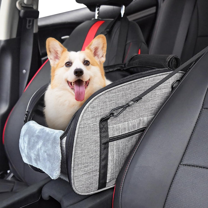 Hundeautositz für Kleine Hunde – Hunde Autositz für Mittelkonsole, Tragbarer Hundesitz mit Doppeltem