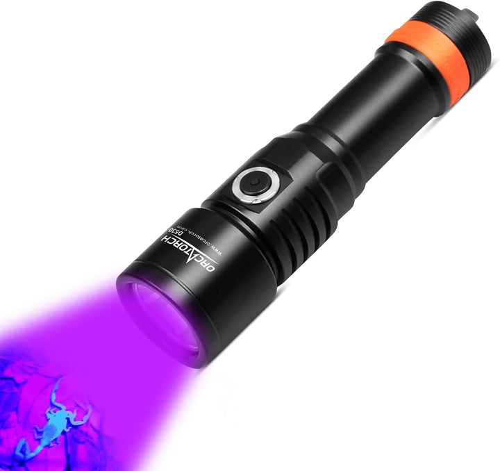 ORCATORCH D530 Scuba Dive Light, 395NM LED UV Licht Schwarzlicht mit 8 Grad schmalem Abstrahlwinkel,