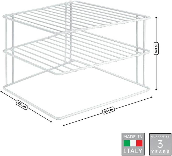 Metaltex 364202095 Silos Eck-Schrankeinsatz, 2-Etagen, 1 - Pack, weiss 1 - Pack A Single, 1 - Pack A