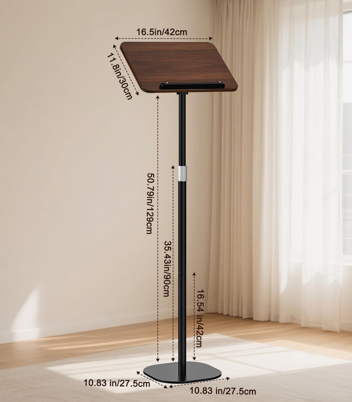 TURNRISE 2 in 1 Buchständer Book Stand Höhenverstellbarer Buchhalter für Boden/Tisch mit XXL-Platte