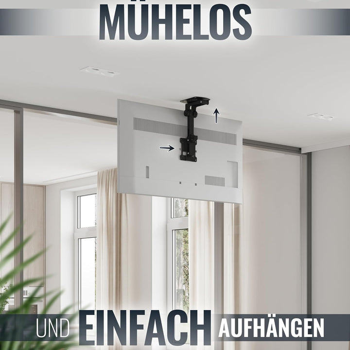 RICOO TV Deckenhalterung Schwenkbar Fernseher Halterung Decke Klappbar für 13-34 Zoll Bildschirm-Hal