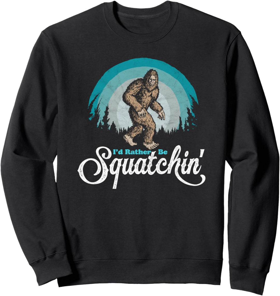 I'd Rather be Squatchin' Vintage Funny Bigfoot 80s Sasquatch Sweatshirt
