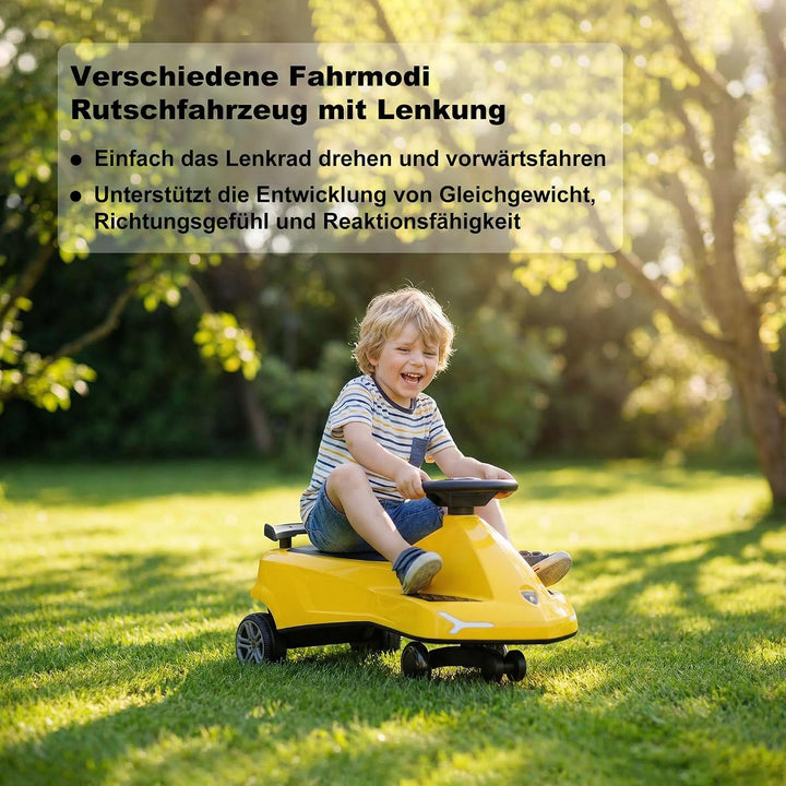 Rutschauto für Kinder ab 3 Jahren, TwistCar Wiggle Car Wackelauto Rutschfahrzeug mit Leuchtrollen, M