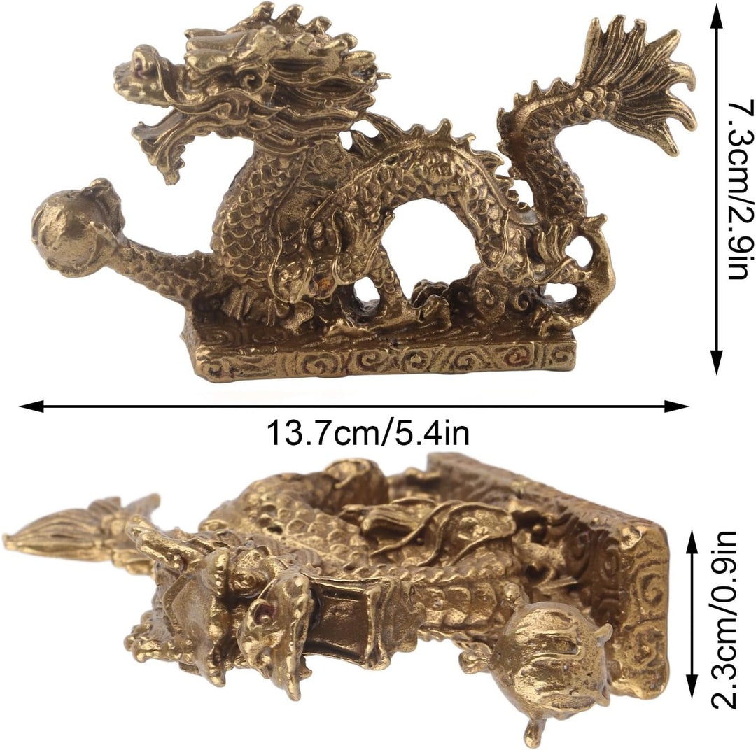 Zerodis Feng Shui Ornament Ornaments Craft Home Office Messing Good Luck Dragon Chinese Dragon Statu