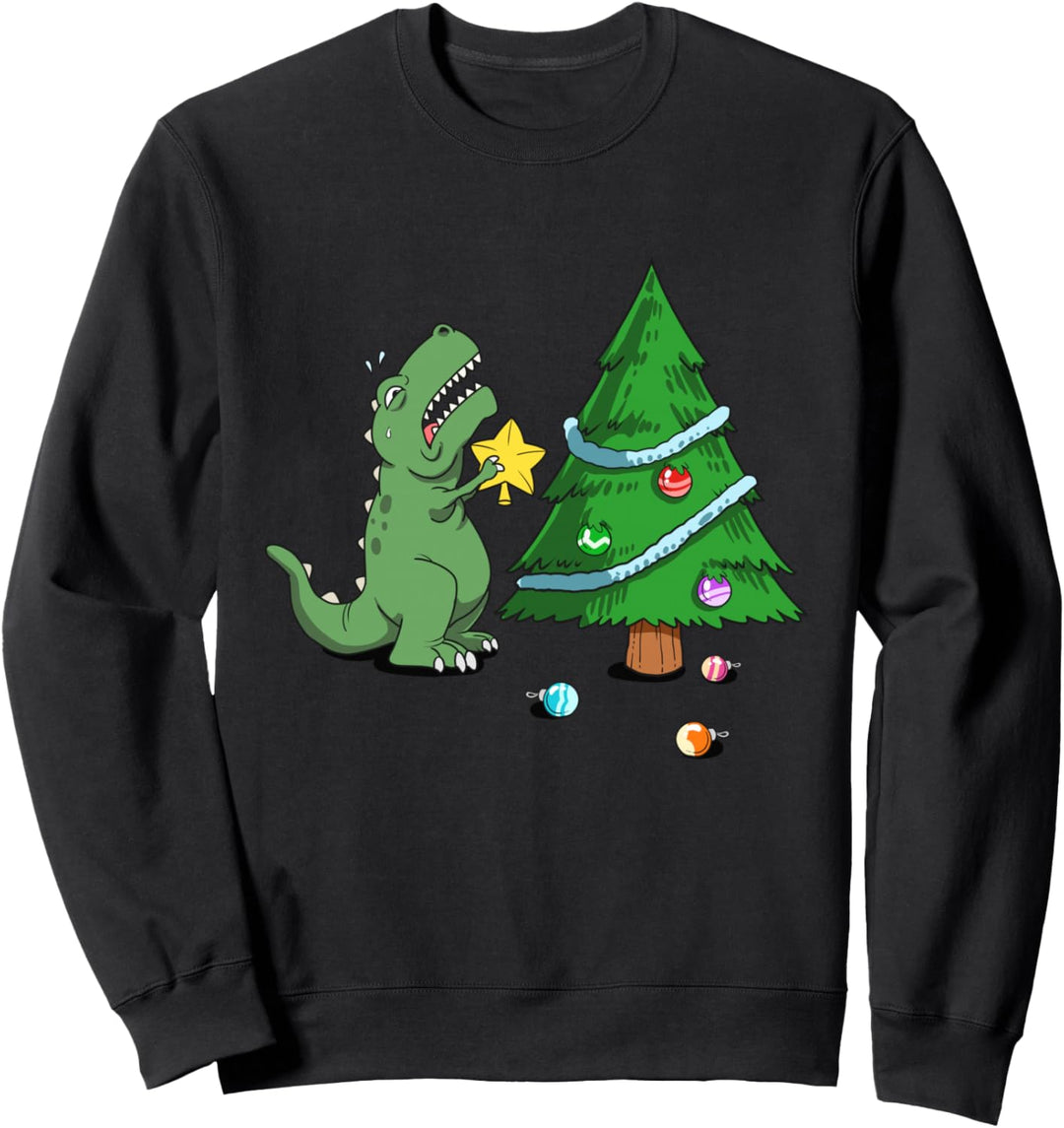 Lustiger Kampf ist echter Dinosaurier-Weihnachtsbaumstern Sweatshirt