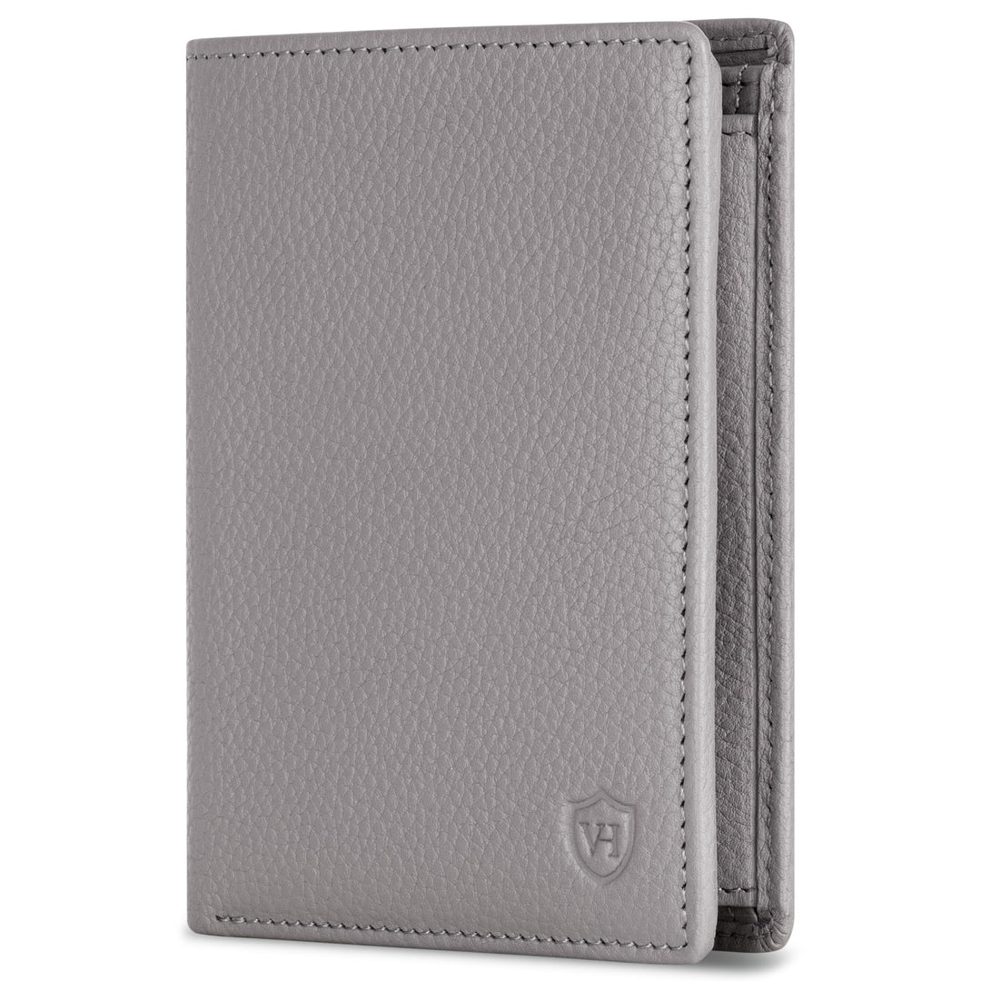 VON HEESEN Leder Geldbörse RFID Schutz I Echtleder Geldbeutel für Damen & Herren I Portemonnaie Brie