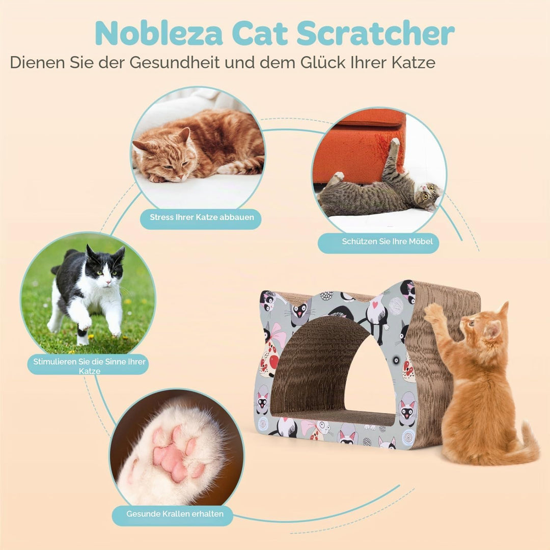 Nobleza - Katzenkratzbrett mit Katzenminze Kratzbrett für Katzen Kätzchen Kratzspielzeug Lounge Kart