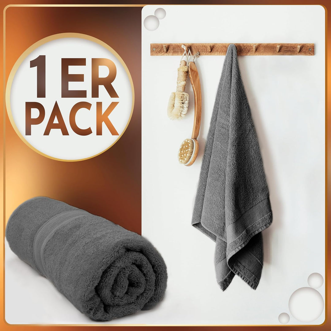 NatureMark SAUNATÜCHER Premium Qualität 80x200cm SAUNATUCH Sauna-Handtuch 100% Baumwolle Farbe: Anth