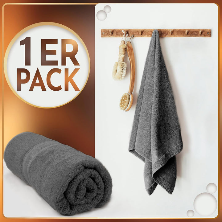 NatureMark SAUNATÜCHER Premium Qualität 80x200cm SAUNATUCH Sauna-Handtuch 100% Baumwolle Farbe: Anth