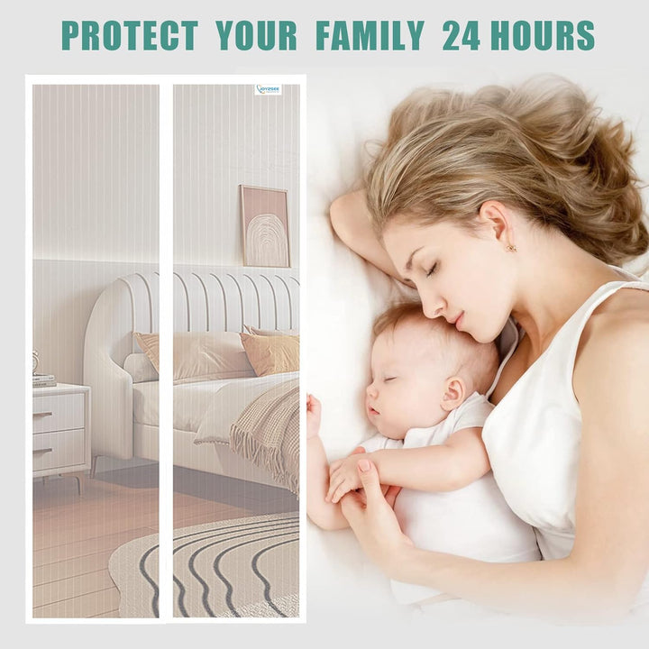 Fliegengitter Balkontür 80x220, JOY2SEE Fliegengitter tür Weiss, Schutz für Ihre Familie