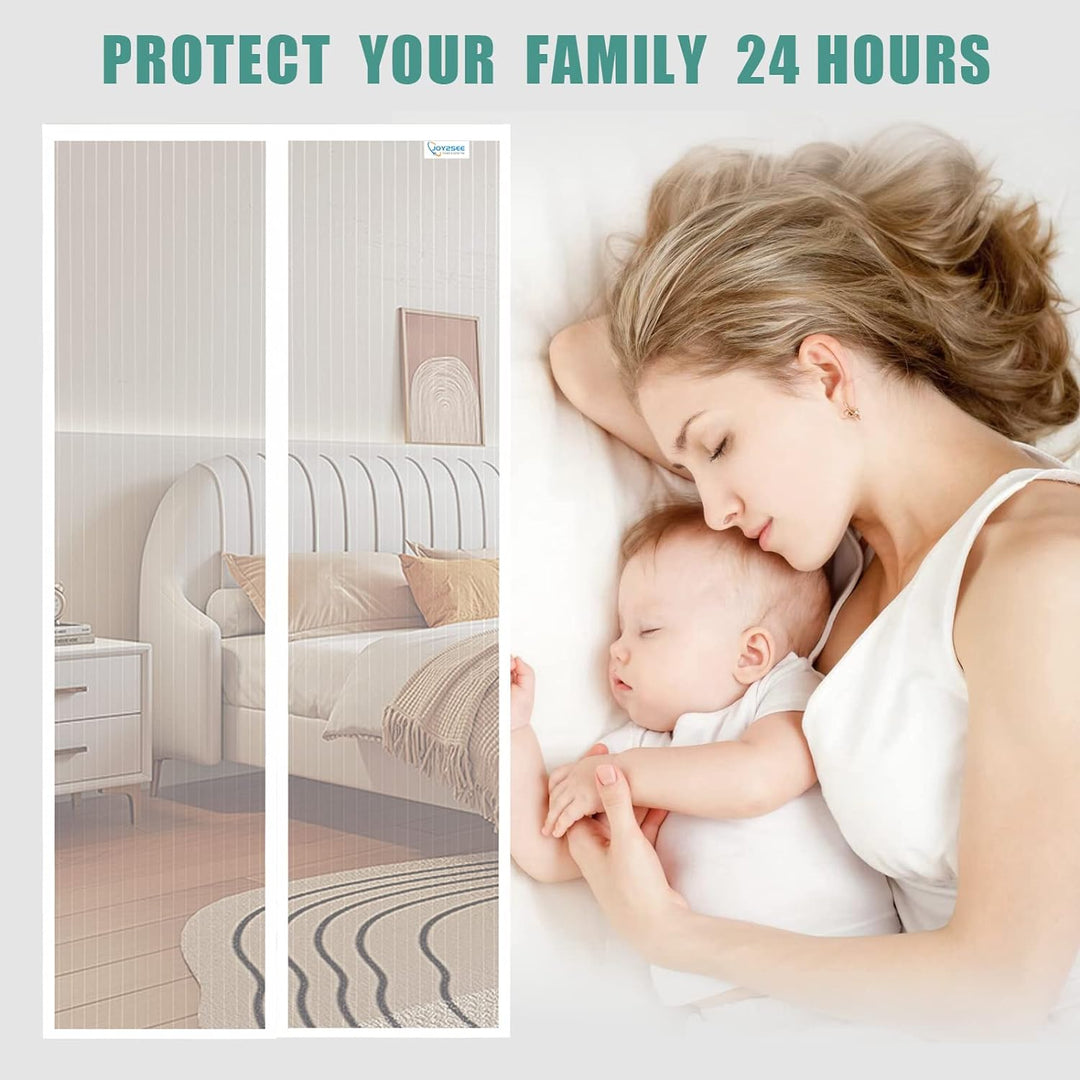 Fliegengitter Balkontür 100x220, JOY2SEE Fliegengitter tür Weiss, Schutz für Ihre Familie 100x220cm