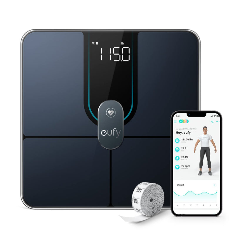 eufy Personenwaage, Smart Scale P2 Pro, Digitale Körperfettwaage WLAN/Bluetooth, 16 Messwerte inkl.