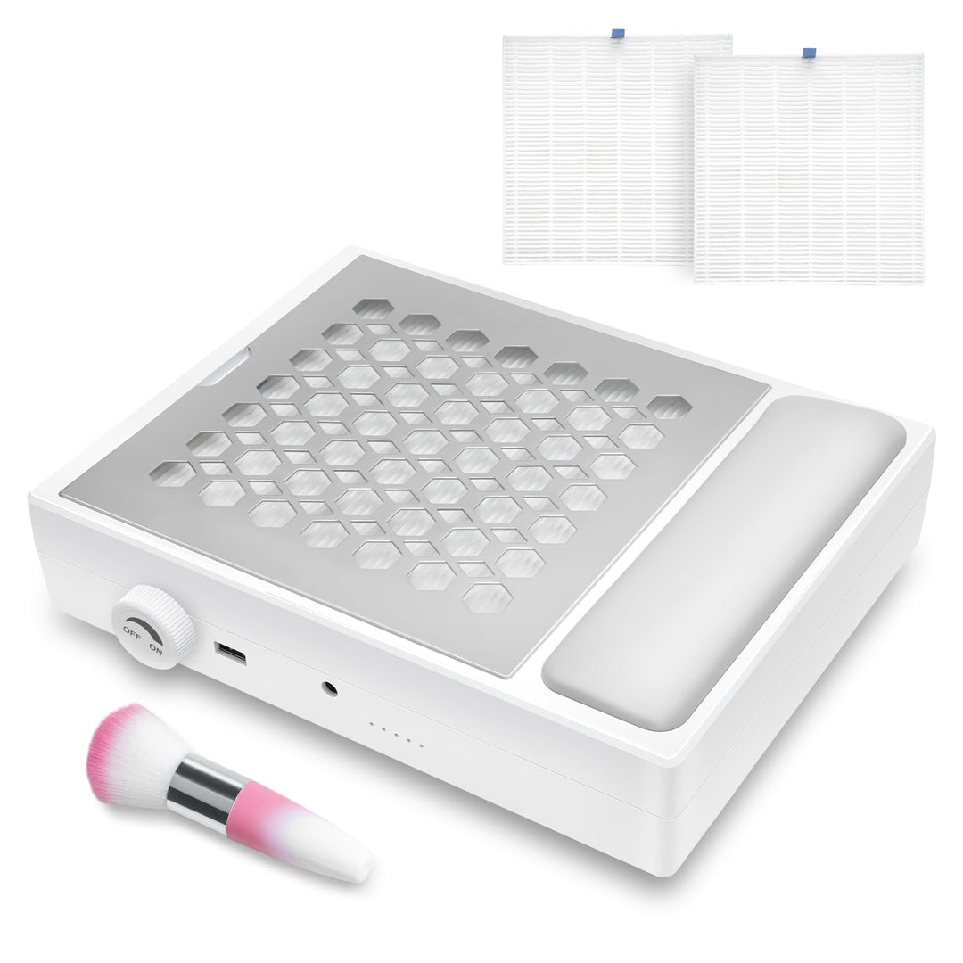Madenia Professionell Staubabsaugung für Nägel - 56W Leistungsstark Nagelstaubsauger mit 2 Filters u