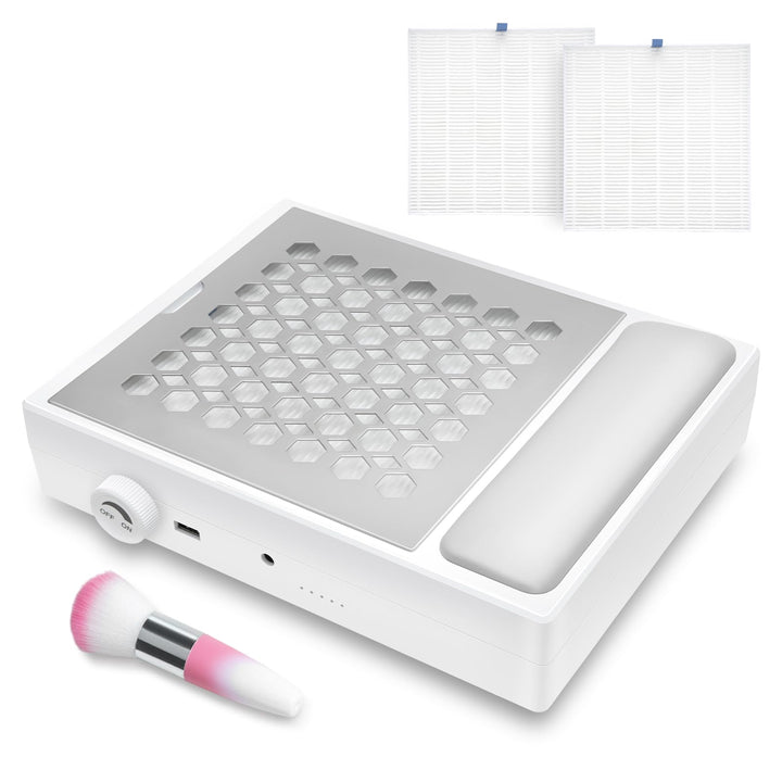 Madenia Professionell Staubabsaugung für Nägel - 56W Leistungsstark Nagelstaubsauger mit 2 Filters u