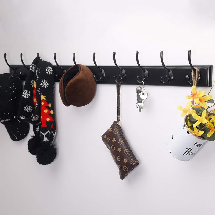 Dseap Garderobenleiste: 97cm lang robuste hakenleiste mit 10 haken, kleiderhaken wand, wandgarderobe