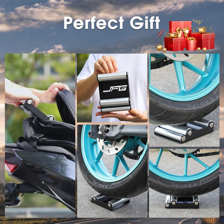 JFG RACING Motorrad Roller Stand Felgenreiniger Roller Ständer für Reifenreinigung &amp; Kettenschmierun