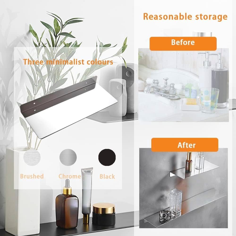 Duschablage Ohne Bohren SUS304 Edelstahl Badablage Chrom Selbstklebende für Badezimmer Schlafzimmer