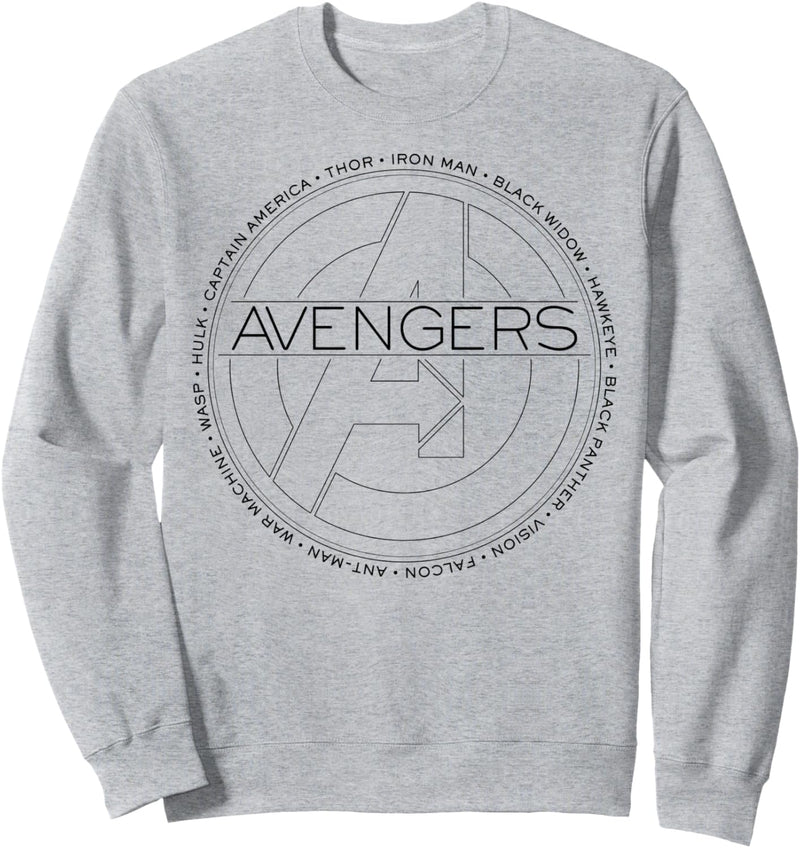 Marvel Avengers Circle Text Name Logo Sweatshirt