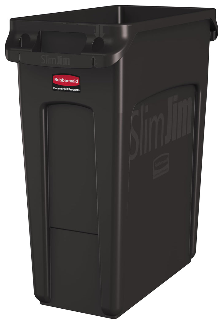 Rubbermaid Commercial Products 1956181 Vented Slim Jim-Abfalltonne, Kunststoff, 60 L, Braun Braun 60