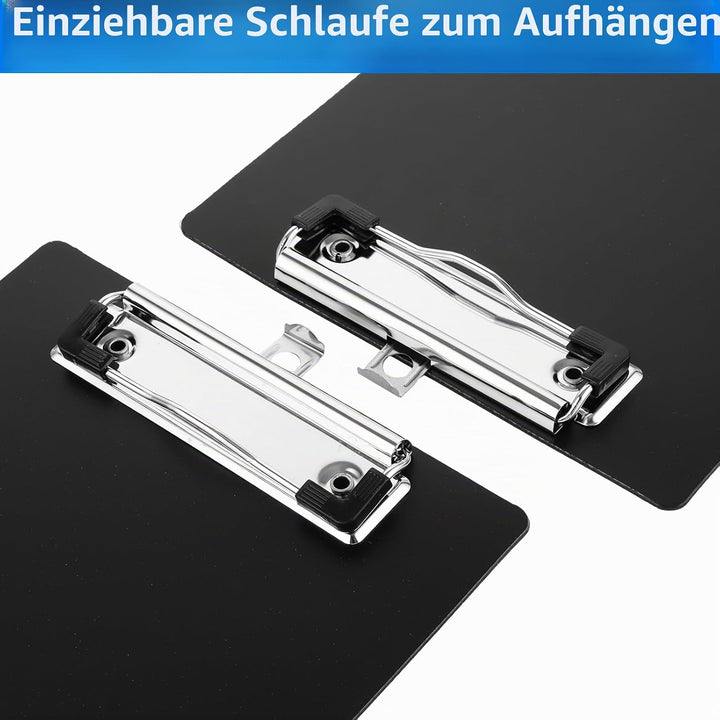 12 Stück Kunststoff klemmbretter A5, Clipboard A5, Schwarz Klemmbretter mit Loch, Klemmbrett mit Kle