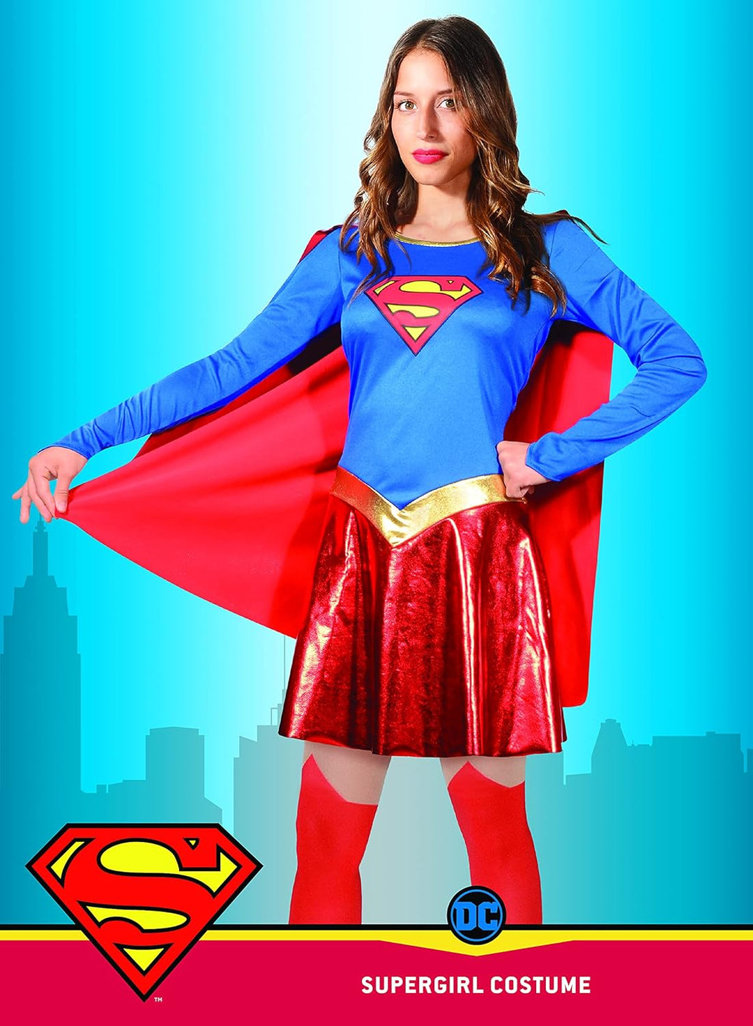 Ciao- Superman/Supergirl costume disguise fancy dress adult official DC Comics S Supergirl, S Superg