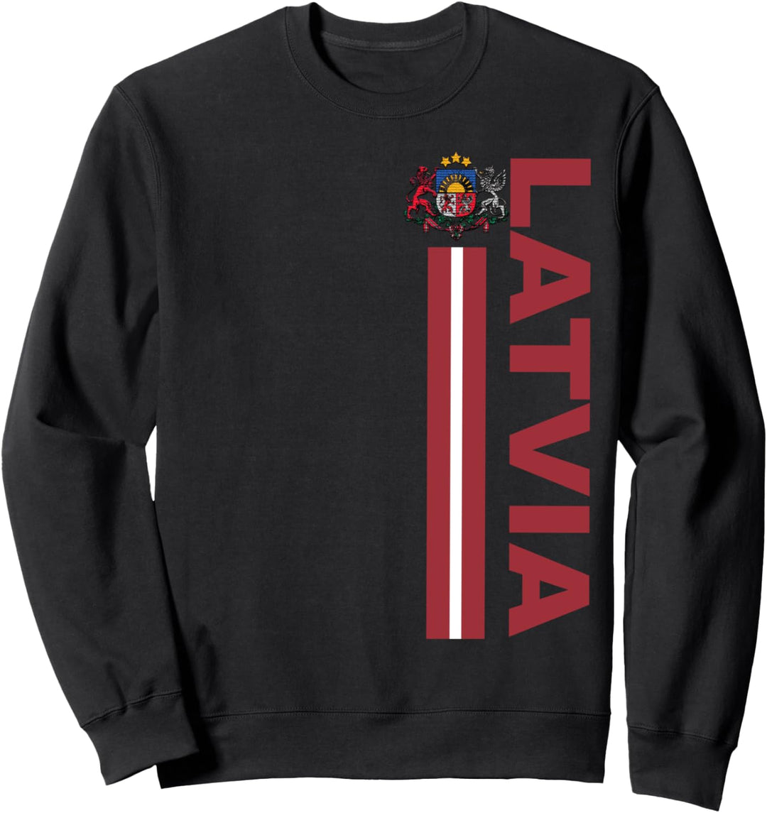 Lettische Sportflagge und Emblem Sweatshirt