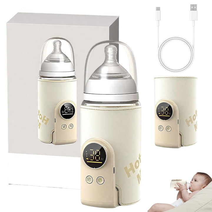 Flaschenwärmer Baby Unterwegs, HOVCEH Tragbarer Flaschenwärmer Baby mit LCD-Display 6000mAh, Portabl
