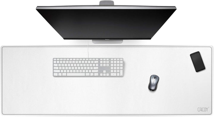 Cacoy Gross Mauspad PU Leder Schreibtischunterlage, 120x40cm Doppelseitige Wasserdichte Multifunktio